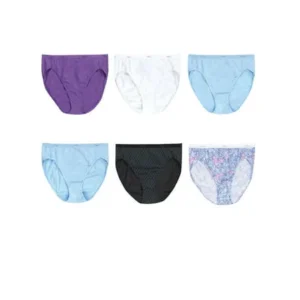 Hanes Women's Cotton Hi-Cut Panties, 6-Pack