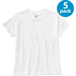 Hanes Boys' ComfortSoft Short Sleeve Crewneck Tagless T-Shirt 5-Pack