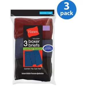 Hanes - Boys' Boxer Briefs, 3-Pack