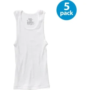 Hanes Boys' ComfortSoft Cotton Tagless Tank Undershirt 5-Pack