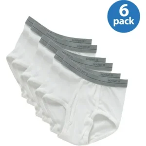 Hanes Boys' Cotton Exposed Waistband Briefs 6-Pack