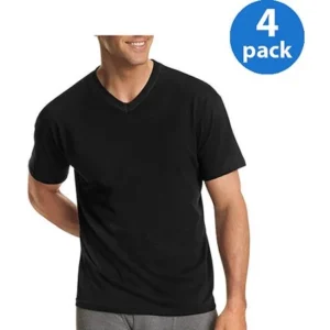 Big Men's FreshIQ ComfortSoft Dyed V-Neck T-Shirt 4-Pack, 2XL