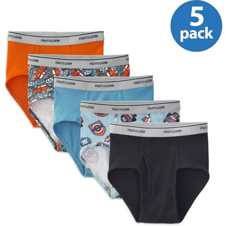 Fruit of the Loom Boys' Assorted Color Briefs, 5 Pack