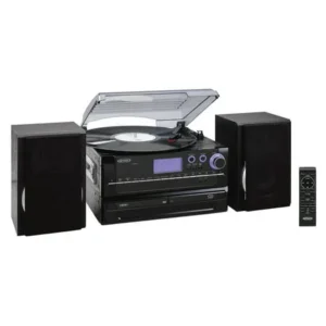 Jensen JTA-980 3-Speed Turntable 2-CD System with Cassette and AM/FM Stereo Radio