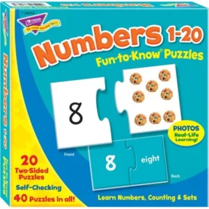 Trend, TEPT36003, Fun-to-Know 3" Numbers Puzzles, 1 Each, Multicolor