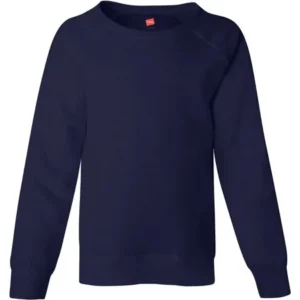 Hanes Girls' Raglan V-Notch Crewneck Sweatshirt
