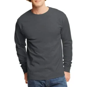 Hanes Men's and Big Men's Tagless Long Sleeve Tee, Up To Size 3XL