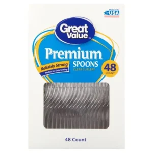 Great Value Premium Clear Spoons, 48 Count