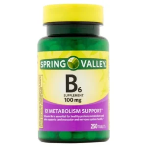 Spring Valley Vitamin B6 Tablets, 100 mg, 250 Ct