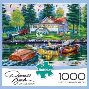 Buffalo Games 1000-Piece Puzzle, Darrel Bush: Cottage Retreat