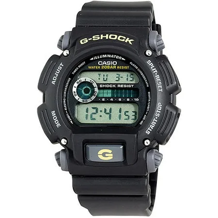 Casio Men's Black G-Shock Watch With Electro-Luminescent Backlight, Resin