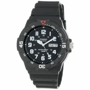 Casio Men's 43mm Analog Dive-Style Watch, Black Resin