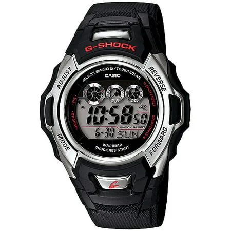 Casio Men's Solar Atomic Digital Black and Silver G-Shock Watch GWM500A-1
