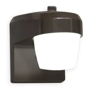 All-Pro Bronze Outdoor Integrated LED Small Entry and Patio Light with Dusk to Dawn Photocell Sensor, 5000K Daylight