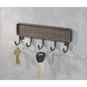 InterDesign Twillo Key Rack Organizer, Wall Mount, Bronze