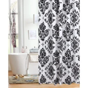 Mainstays Classic Noir Fabric Shower Curtain, 1 Each