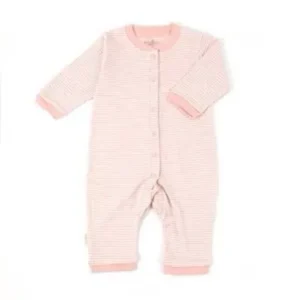 Tadpoles Organic Cotton Footless Snap Front Romper, Salmon, 0-3 Months