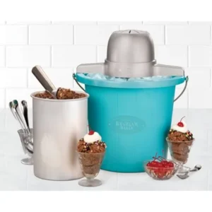Nostalgia Electrics 4-Quart Blue Bucket Electric Ice Cream Maker, ICMP400BLUE