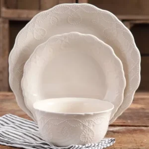 The Pioneer Woman Cowgirl Lace 12-Piece Dinnerware Set