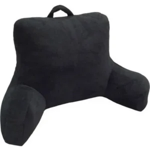 Mainstays Micro Mink Plush Backrest Lounger Pillow, Rich Black Poly Micro Mink