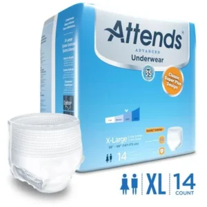 Attends Advanced Protective Underwear, X-Large, Unisex, with Advanced DermaDryâ„¢ Technology for Adult Incontinence Care (14 count)