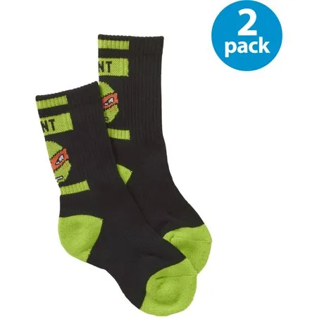Teenage Mutant Ninja Turtles Boys Crew Socks, 2 Pack