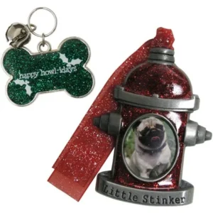 Gloria Duchin Photo Christmas Ornament and Dog Collar Tag Gift Set