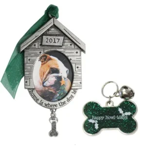 Gloria Duchin 2pc Dog Ornament and Pet Tag Set