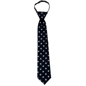 Boys 14 inch Pre Made Pattern Geometrics Fashion Designer Zipper Necktie