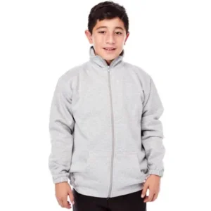 Boys Kids Mock Neck Fleece Zip Up Sweater Jacket 102 (XXS(3-4), Grey)