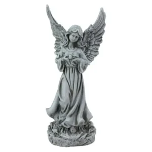 Northlight Heavenly Gardens Grey Serene Angel with Dove Outdoor Garden Statue