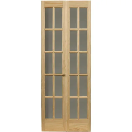 AWC Traditional Divided Light Glass 30" x 80.5" Bifold Door