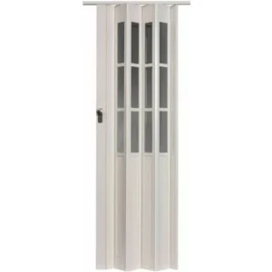 "Capri 32"" x 80"" White with Clear Inserts Folding Door"