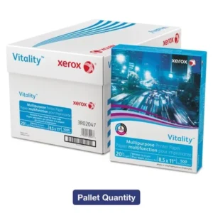 Xerox Vitality Multipurpose Printer Paper, 8 1/2 x 11, White, 200,000 Sheets/PL