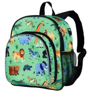 Wildkin Wild Animals Green 12 Inch Insulated Front Pocket Kids Backpack