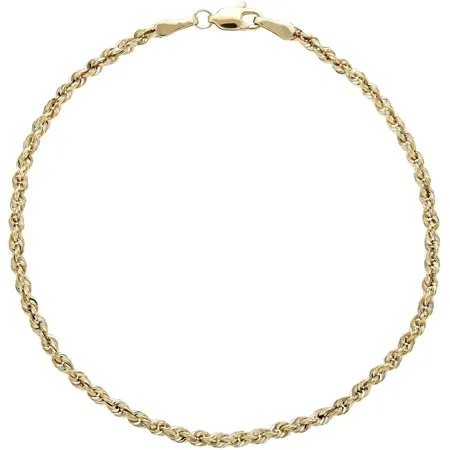 Brilliance Fine Jewelry 10kt Yellow Gold 2.5mm Glitter Rope Bracelet