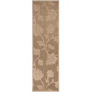 "apartment AH Chania Machine Made Floral Indoor/Outdoor Runner, Brown, 2'6"" x 7'10"""