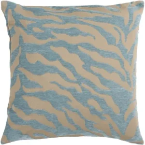 Art of Knot River Hand Crafted Zippy Zebra Decorative Pillow with Poly Filler, Teal