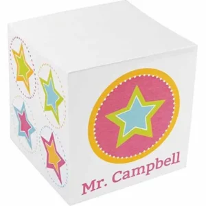 Personalized Teacher Star Note Cube