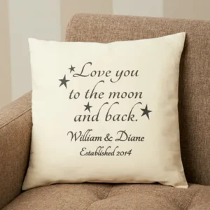 Personalized Love You To the Moon and Back Accent Pillow