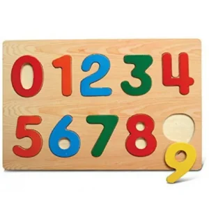 Kids Playschool Preschool Puzzled Raised Puzzle Small - Numbers Wooden Toys