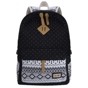 Girls Backpack Polka Dot Canvas Backpack Casual Travel Work Bag for Womens