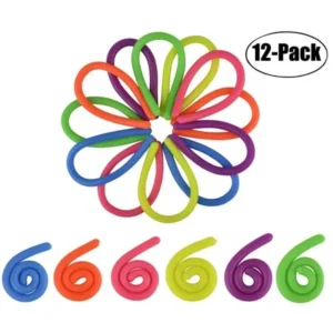 Coxeer 12 Pcs Kids Toy Creative Environmental Noodle Rope Stretchy Stretchy String Fidget / Sensory Toys Decompression Toy