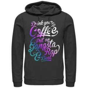 CHIN UP Drink Coffee and Deal Womens Graphic Lightweight Hoodie