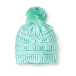 Women's Textured Beanie With Pom