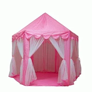 Minibaby Huge Space 3-Kid Tent for Little Girl Pretend Game House /Pink Princess Castle