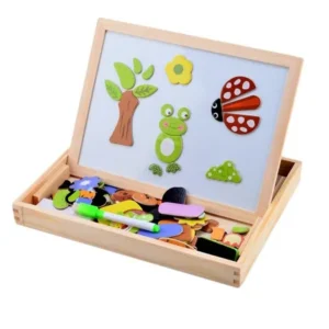 Fantastic Wooden Toys Magnetic Puzzle Multifunction Writing Drawing Education Wooden Animal Toys Board for Kids