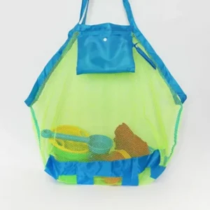 Storage Bag Kids Toys Clothes Collection Storage Pouch Tote Big Mesh Beach Bag - Green