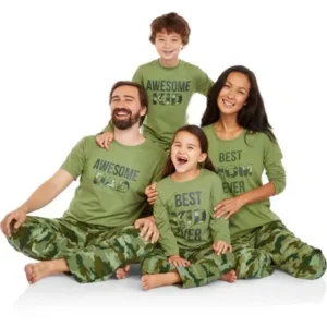 Holiday Family Pajamas Camo Sleep Pant and Top 2 Piece Sleepwear Set
