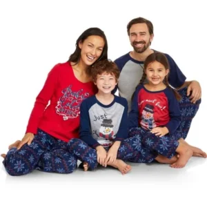 Holiday Family Pajamas Snowflake Sleep Pant & Top 2 Piece Sleepwear Set
